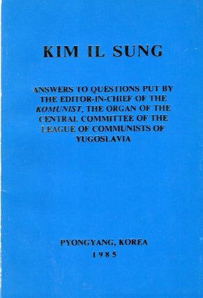 Item #221115 Answers to questions put by the editor-in-chief of the Komunist, the Organ of the...