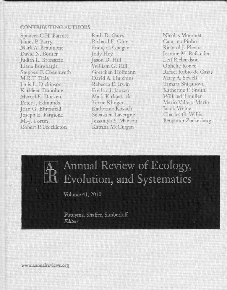 Item #225121 Annual Review of Ecology, Evolution, and Systematics 2010