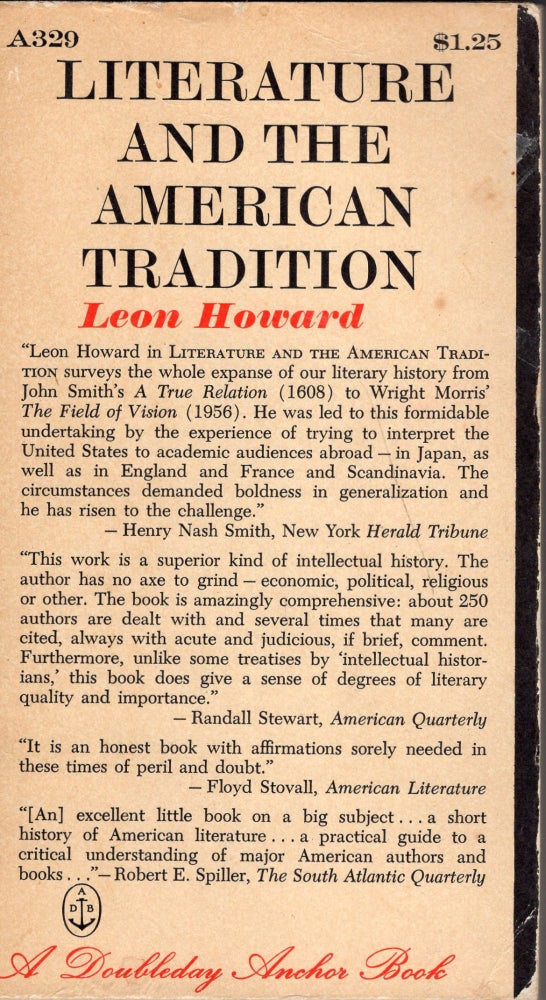 Item #246726 Literature and the American Tradition (A320). Leon Howard.