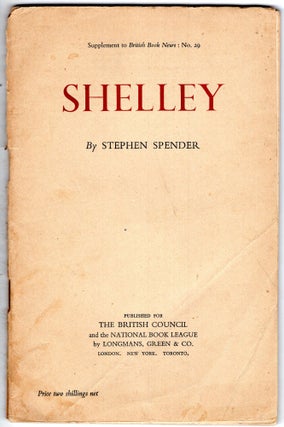 Item #253632 Shelley (Bibliographical series of supplements to British book news on writers and...