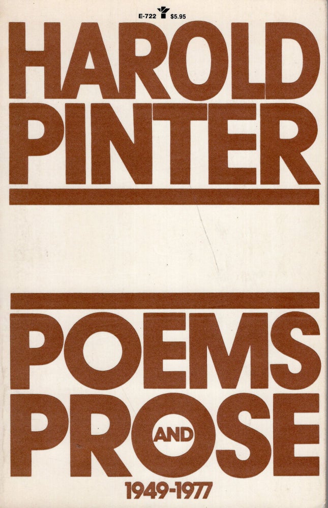 Item #267825 Poems and Prose, 1949-1977 -- E-722. Harold Pinter.