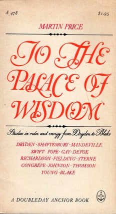 Item #278724 To the palace of wisdom: Studies in order and energy from Dryden to Blake (Anchor...