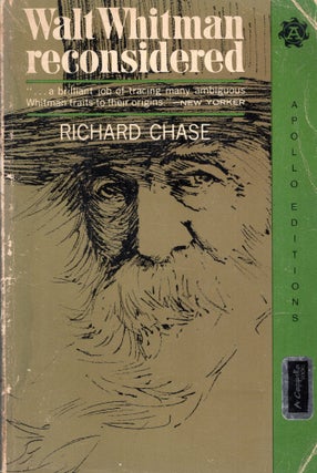 Item #280821 Walt Whitman Reconsidered. Richard Chase