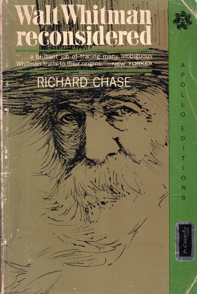 Item #280821 Walt Whitman Reconsidered. Richard Chase.
