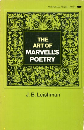 Item #284835 The Art of Marvell's Poetry. J. B. MARVELL. LEISHMAN