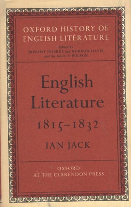 Item #290308 English lliterature 1815-1832. Ian Jack