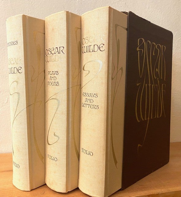 Oscar Wilde in 3-Vol Box Set Stories, Plays, Poems, Essays, Letters Folio  Society 1993 by Oscar Wilde, Merlin Holland, Ian Archie Beck on A Cappella