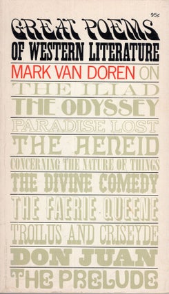 Item #293475 Great poems of Western literature. Mark Van Doren