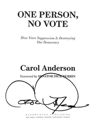 One Person, No Vote -- How Voter Suppression is Destroying Our Democracy