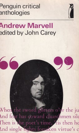 Item #305231 Andrew Marvell: A Critical Anthology (Penguin critical anthologies). Andrew Marvell,...
