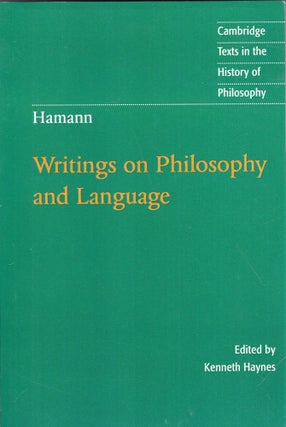 Item #319107 Hamann: Writings on Philosophy and Language (Cambridge Texts in the History of...