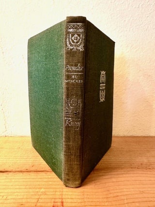 Item #349406 Prejudices, First Series. H. L. Mencken