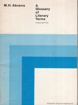 Item #392123 Glossary of Literary Terms. M. H Abrams